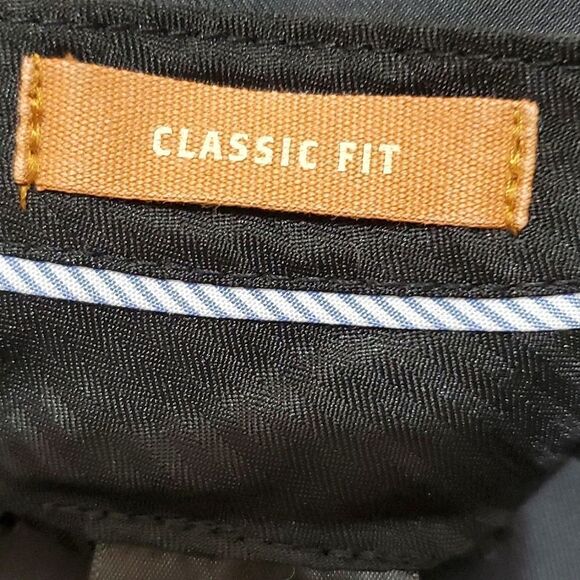 HAGGAR DRESS PANTS, 34x30, FLAT-FRONT, DARK GRAY, POLYESTER, CLASSIC FIT - Picture 11 of 14